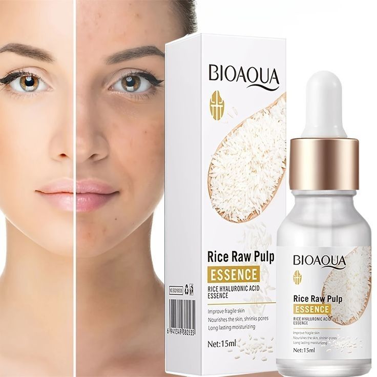 BIOAQUA Rice Raw Pulp Essence Serum with Hyaluronic Acid 15ml | Brightening & Hydrating