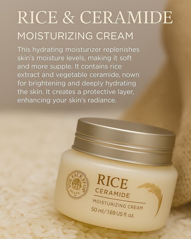 Rice Ceramide Moisturizing Cream 50ml | Deep Hydration & Skin Barrier Care (Orginl Korean Products✅)